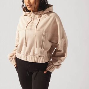 Popflex Half Zip Warm Up Hoodie in Latte CURRENTLY SOLD OUT ONLINE